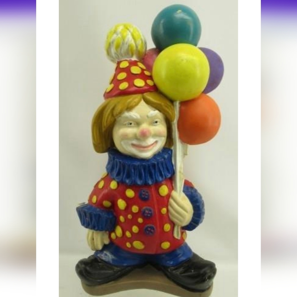 Tuscany Studio Inc Vintage 1975 Plaster Clown Figurine Coin Bank